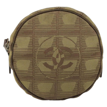 CHANEL New Travel line Pouch Nylon Beige CC Auth 148436 - 0