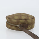 CHANEL New Travel line Pouch Nylon Beige CC Auth 148436-5