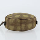 CHANEL New Travel line Pouch Nylon Beige CC Auth 148436-7