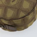 CHANEL New Travel line Pouch Nylon Beige CC Auth 148436-9