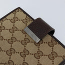 GUCCI GG Canvas Day Planner Cover Beige Silver 115240 Auth 148437-17