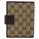 GUCCI GG Canvas Day Planner Cover Beige Silver 115240 Auth 148437-2