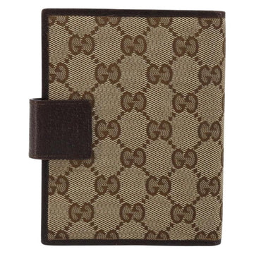 GUCCI GG Canvas Day Planner Cover Beige Silver 115240 Auth 148437 - 0