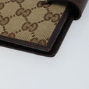 GUCCI GG Canvas Day Planner Cover Beige Silver 115240 Auth 148437-14