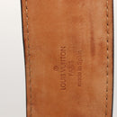 LOUIS VUITTON Ceinture jeans Belt Leather 40.9"" Black LV Auth 148441-10