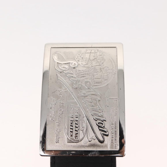 LOUIS VUITTON Ceinture jeans Belt Leather 40.9"" Black LV Auth 148441