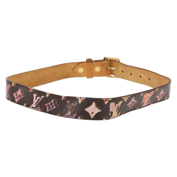 LOUIS VUITTON Monogram Watercolor Ceinture Belt 34.6"" M9622 LV Auth 148442
