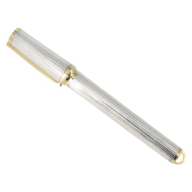 S.T. DUPONT Fountain Pen metal Silver tone Auth 148443