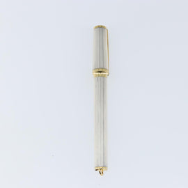 S.T. DUPONT Fountain Pen metal Silver tone Auth 148443 - 0