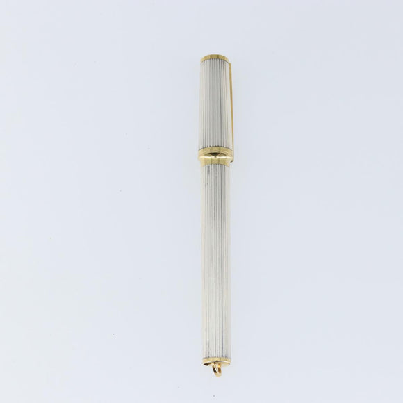 S.T. DUPONT Fountain Pen metal Silver tone Auth 148443