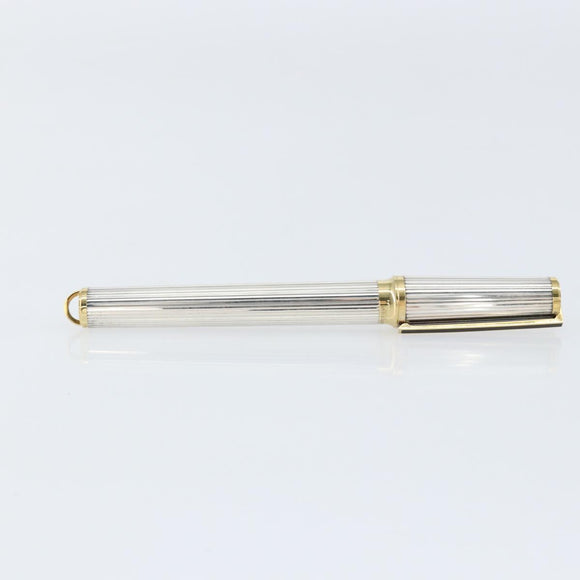 S.T. DUPONT Fountain Pen metal Silver tone Auth 148443