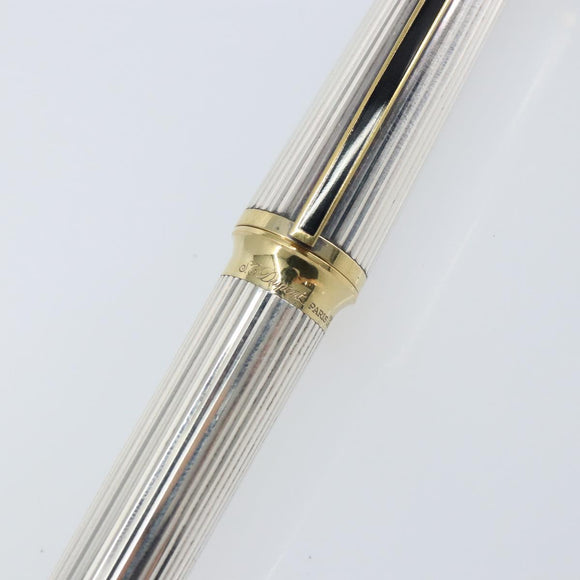 S.T. DUPONT Fountain Pen metal Silver tone Auth 148443