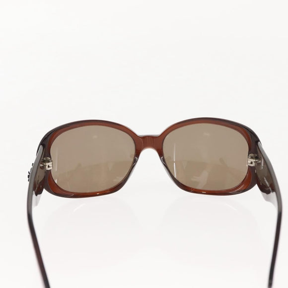 CHANEL Camelia Sunglasses plastic Brown CC Auth 148447