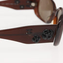 CHANEL Camelia Sunglasses plastic Brown CC Auth 148447-7