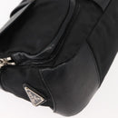 PRADA Shoulder Bag Nylon Black Silver Auth 148452-8