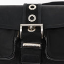 PRADA Shoulder Bag Nylon Black Silver Auth 148452-19