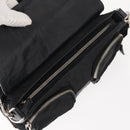 PRADA Shoulder Bag Nylon Black Silver Auth 148452-9