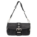 PRADA Shoulder Bag Nylon Black Silver Auth 148452-13