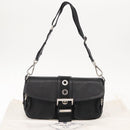 PRADA Shoulder Bag Nylon Black Silver Auth 148452-12