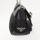 PRADA Shoulder Bag Nylon Black Silver Auth 148452-4