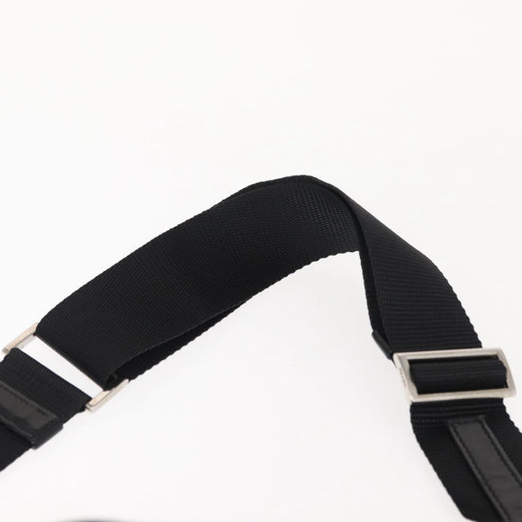 PRADA Shoulder Bag Nylon Black Silver Auth 148452