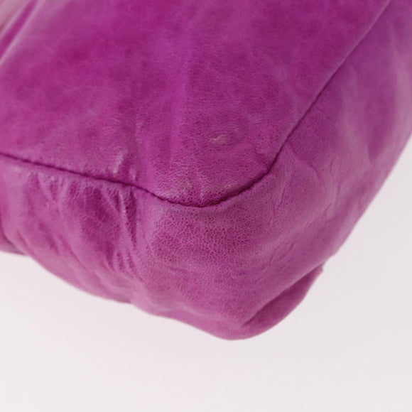 BALENCIAGA Classic Pouch Leather Purple 110481 Auth 148453
