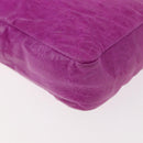 BALENCIAGA Classic Pouch Leather Purple 110481 Auth 148453-16