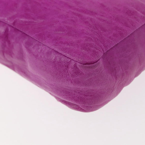 BALENCIAGA Classic Pouch Leather Purple 110481 Auth 148453