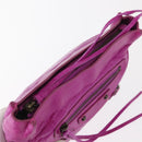 BALENCIAGA Classic Pouch Leather Purple 110481 Auth 148453-9