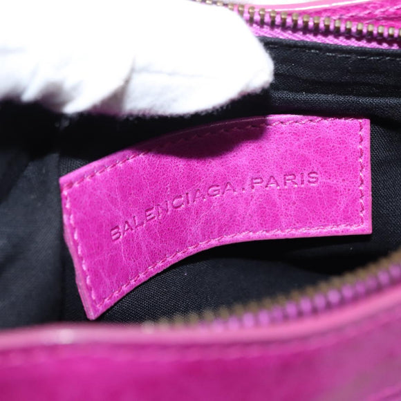 BALENCIAGA Classic Pouch Leather Purple 110481 Auth 148453