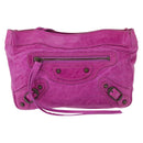 BALENCIAGA Classic Pouch Leather Purple 110481 Auth 148453-13