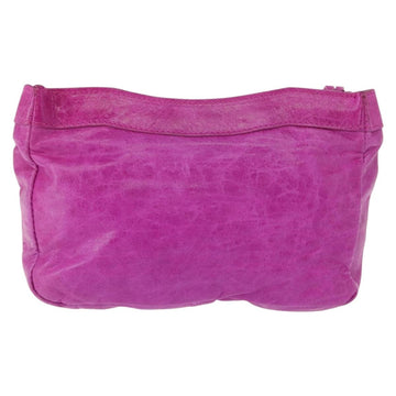 BALENCIAGA Classic Pouch Leather Purple 110481 Auth 148453 - 0