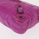 BALENCIAGA Classic Pouch Leather Purple 110481 Auth 148453-14