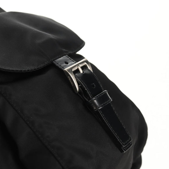 PRADA Backpack Nylon Black Silver Auth 148455V