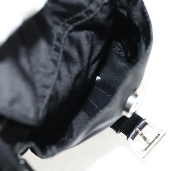 PRADA Backpack Nylon Black Silver Auth 148455V