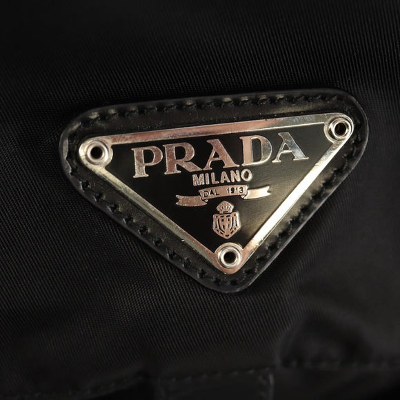 PRADA Backpack Nylon Black Silver Auth 148455V