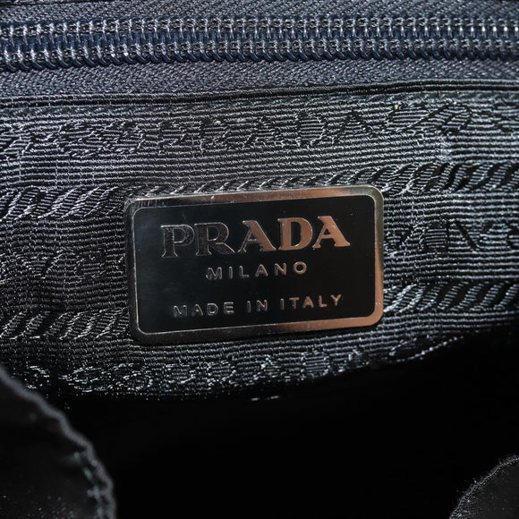 PRADA Backpack Nylon Black Silver Auth 148455V