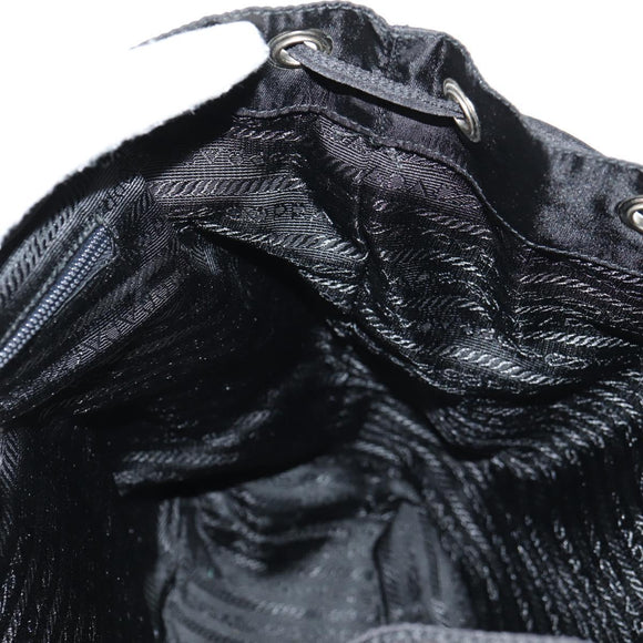 PRADA Backpack Nylon Black Silver Auth 148455V