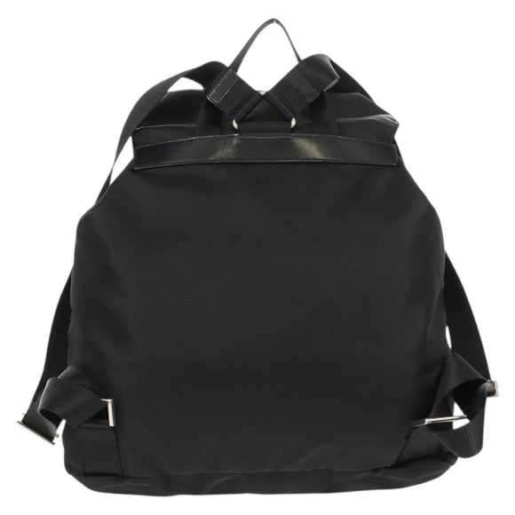 PRADA Backpack Nylon Black Silver Auth 148455V