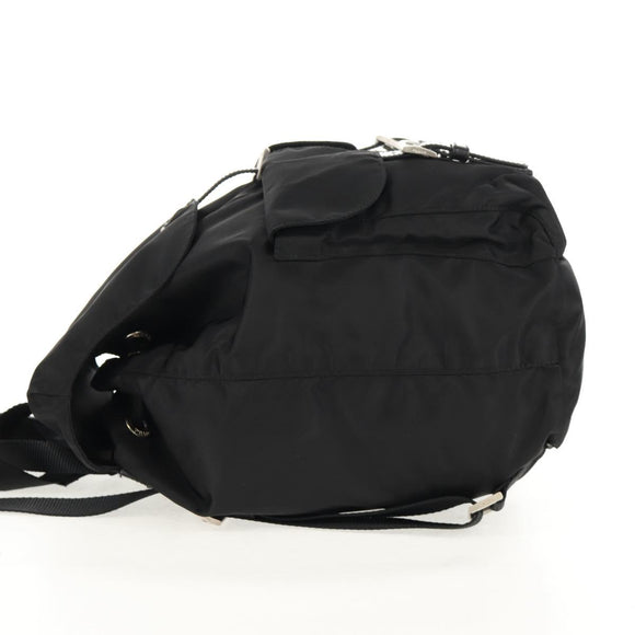 PRADA Backpack Nylon Black Silver Auth 148455V
