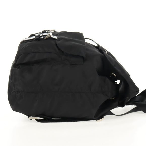 PRADA Backpack Nylon Black Silver Auth 148455V