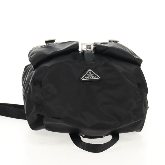 PRADA Backpack Nylon Black Silver Auth 148455V