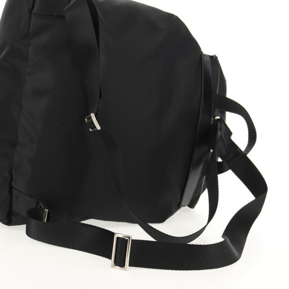 PRADA Backpack Nylon Black Silver Auth 148455V