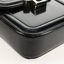 SAINT LAURENT Solferino Shoulder Bag Patent leather Black Silver Auth 148457SAM-15