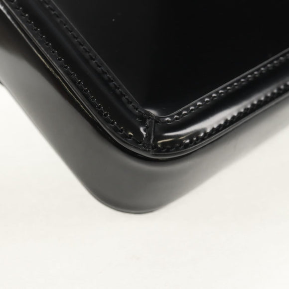 SAINT LAURENT Solferino Shoulder Bag Patent leather Black Silver Auth 148457SAM