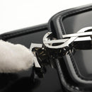 SAINT LAURENT Solferino Shoulder Bag Patent leather Black Silver Auth 148457SAM-21