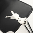 SAINT LAURENT Solferino Shoulder Bag Patent leather Black Silver Auth 148457SAM-10