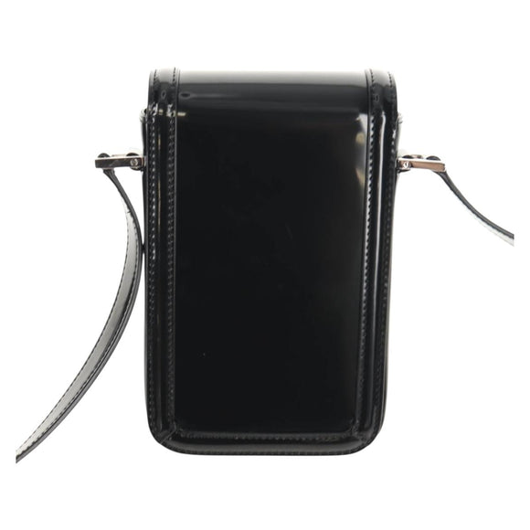 SAINT LAURENT Solferino Shoulder Bag Patent leather Black Silver Auth 148457SAM