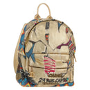 CHANEL Graffiti Backpack Canvas Gold CC Auth 148460SAM-1