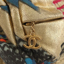 CHANEL Graffiti Backpack Canvas Gold CC Auth 148460SAM-21